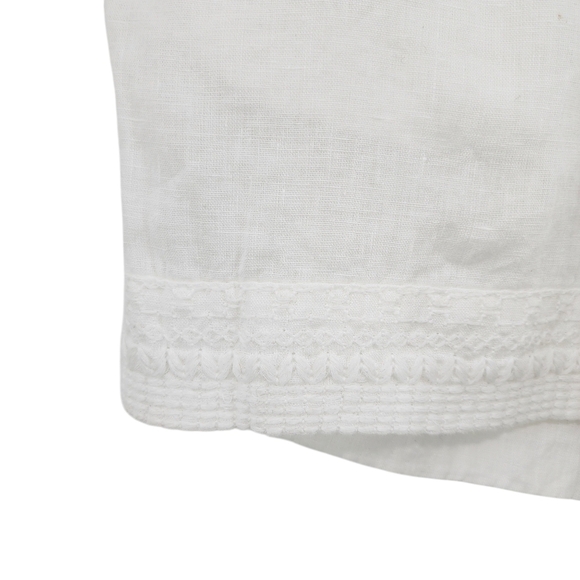 Sigrid Olsen Women's 100% Linen Embroidered High Waist Shorts - M - Picture 4 of 6